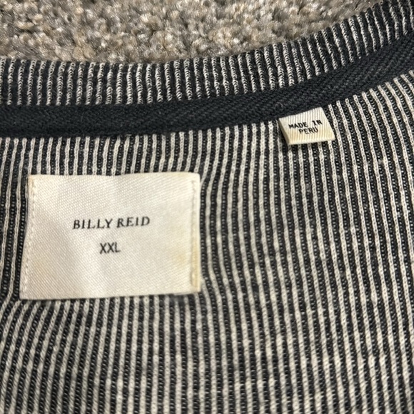 Billy Reid Shirt with buttons XXL black and White - Picture 2 of 5